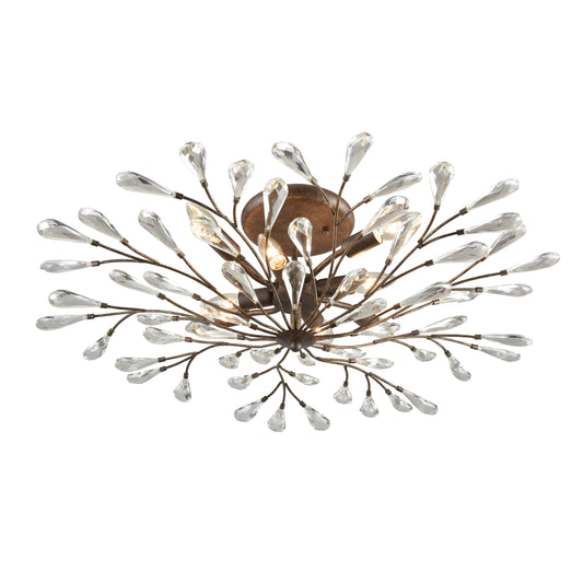 Crislett 32" 8 Light Semi Flush Mount in Sunglow Bronze