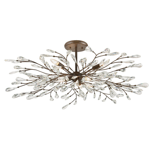 Crislett 41" 6 Light Semi Flush Mount in Sunglow Bronze