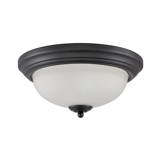 Basics 13" 2 Light Flush Mount in Black