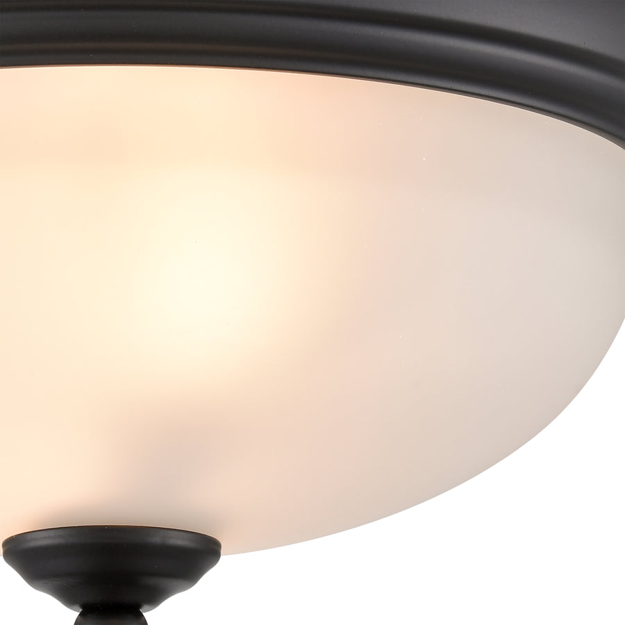 Basics 11' 2 Light Flush Mount in Black