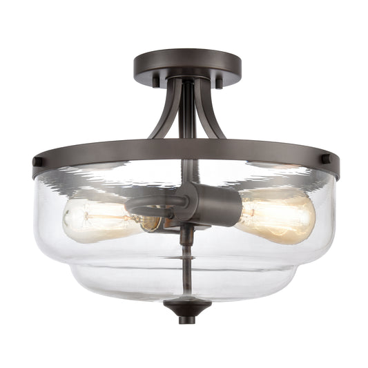 Calistoga 13" 2 Light Semi Flush Mount in Oil Rubbed Bronze