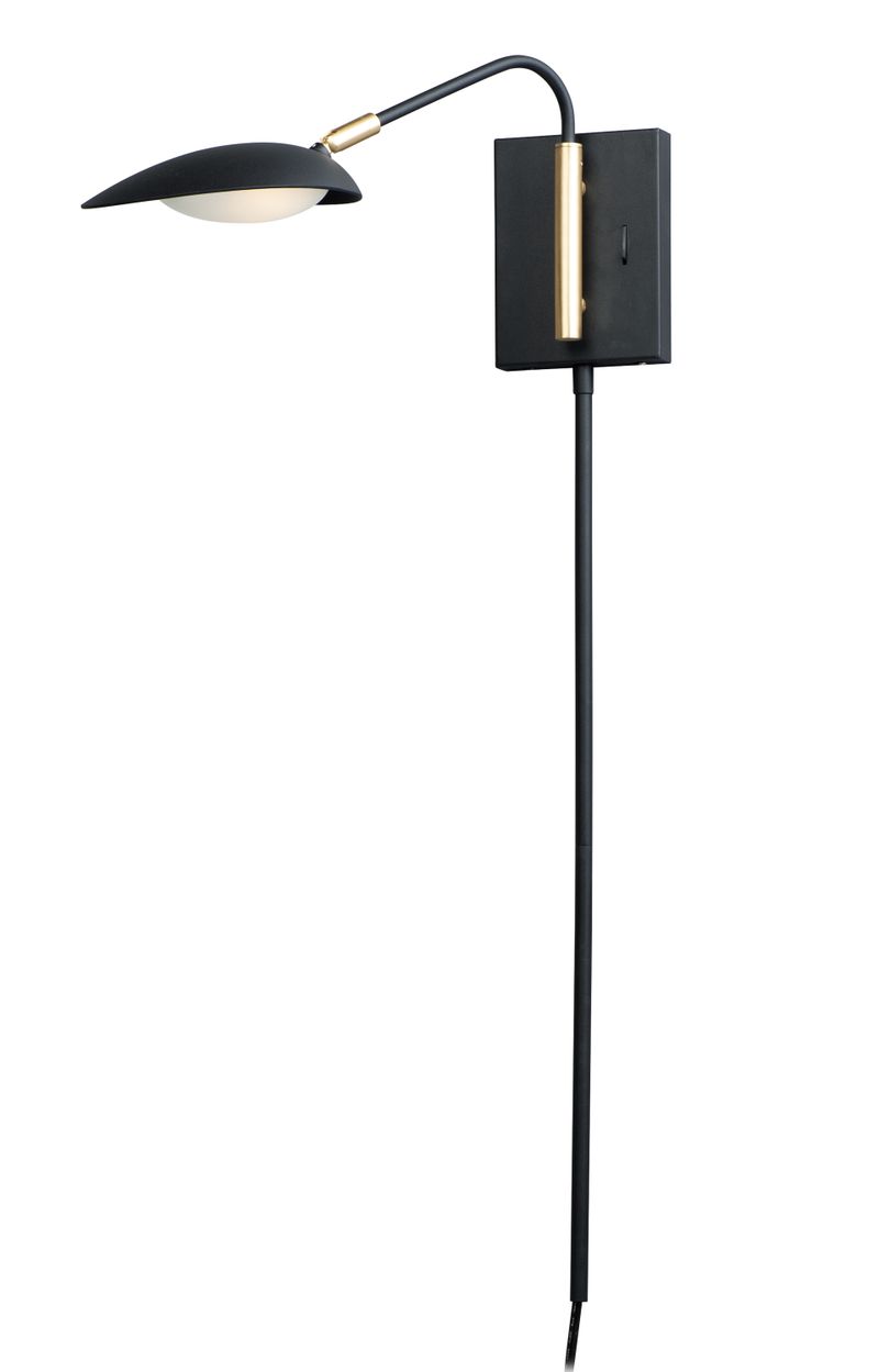 Scan 7.75' Single Light Wall Sconce in Black and Satin Brass