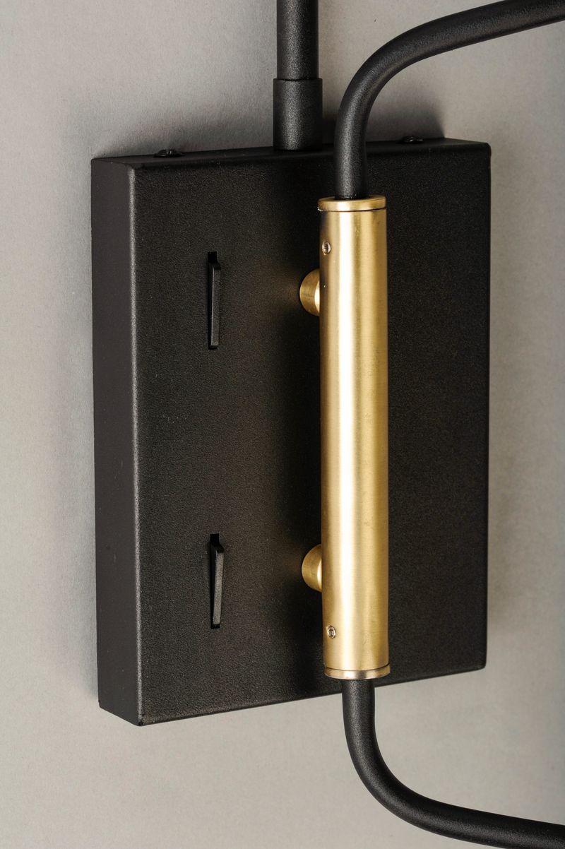 Scan 19.75' 2 Light Wall Sconce in Black and Satin Brass