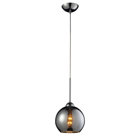 Cassandra 8" 1 Light Mini Pendant in Chrome-plated Glass & Polished Chrome