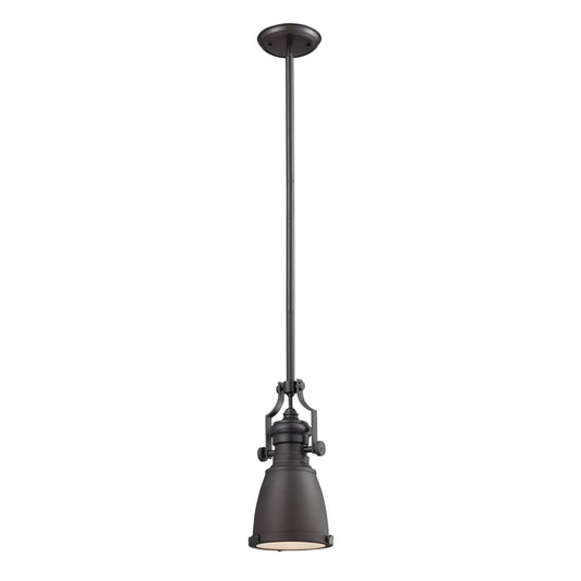 Chadwick 8" 1 Light Mini Pendant in Oiled Bronze Metal Shade & Oiled Bronze