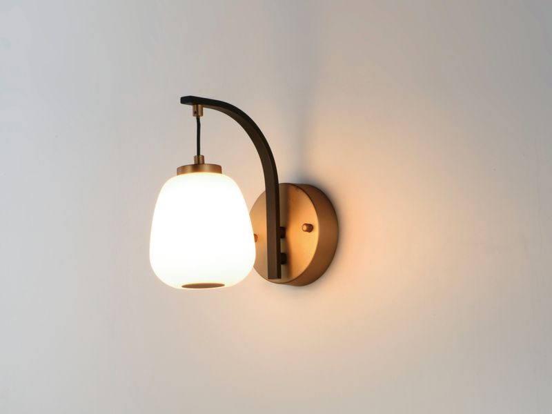Soji 4.75' Single Light Wall Sconce in Black and Gold