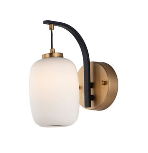 Soji 10.25' Single Light Wall Sconce in Black and Gold