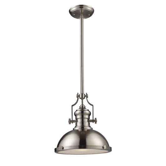 Chadwick 13" 1 Light Pendant in Satin Nickel Metal Shade