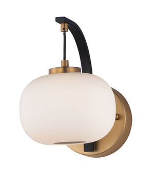Soji 6' Single Light Wall Sconce in Black and Gold