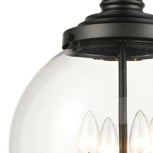 Chandra 13" 4 Light Pendant in Matte Black