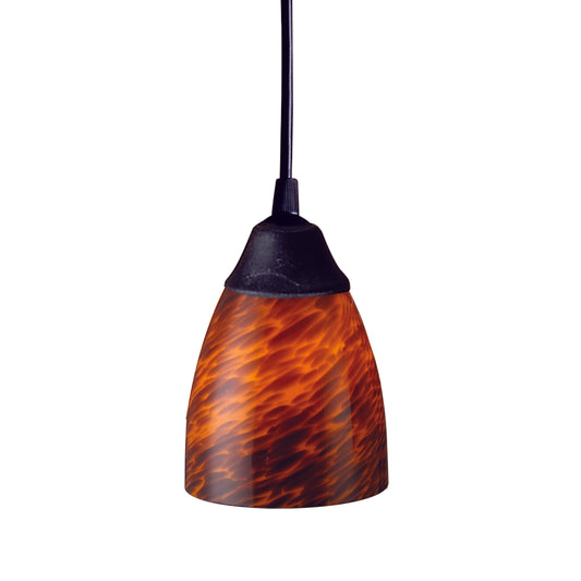 Classico 5" 1 Light LED Mini Pendant in Espresso Glass & Dark Rust