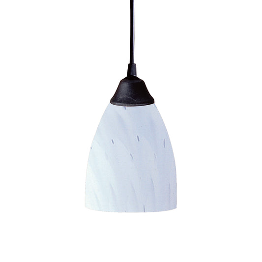 Classico 5" 1 Light LED Mini Pendant in Simple White Glass & Dark Rust