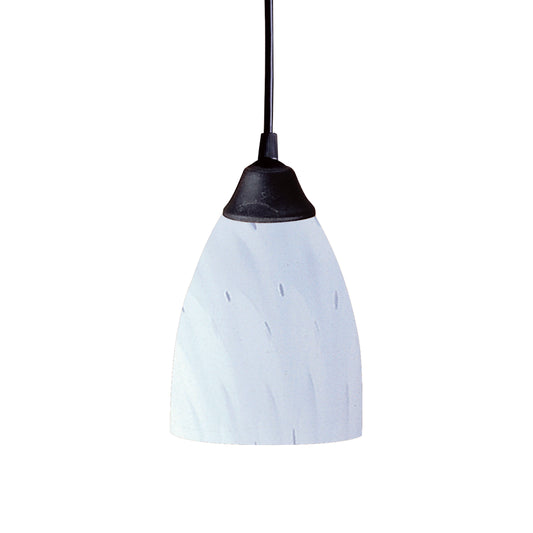 Classico 5" 1 Light Mini Pendant in Simple White Glass & Dark Rust