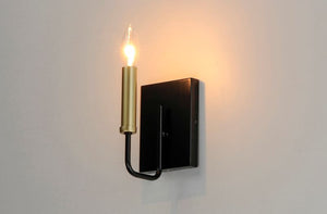Sullivan 7' Single Light Wall Sconce in Black and Gold