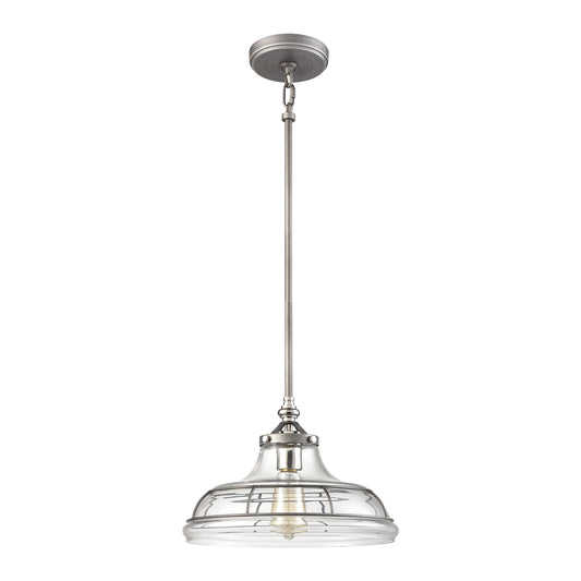 Dunkirk 13" 1 Light Pendant in Weathered Zinc