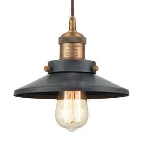 English Pub 8' 1 Light Mini Pendant in Antique Brass