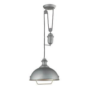 Farmhouse 14' 1 Light Pendant in Aged Pewter
