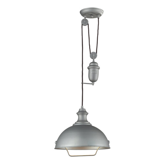 Farmhouse 14" 1 Light Pendant in Aged Pewter