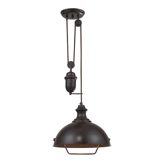 Farmhouse 14" 1 Light Pendant in Oiled Bronze