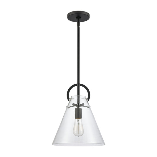 Gabby 11" 1 Light Mini Pendant in Matte Black