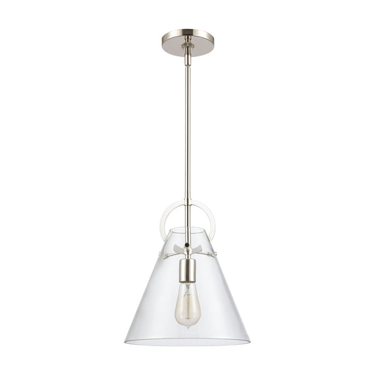 Gabby 11" 1 Light Mini Pendant in Polished Nickel