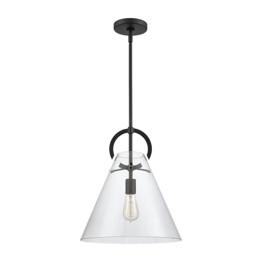 Gabby 14" 1 Light Pendant in Matte Black