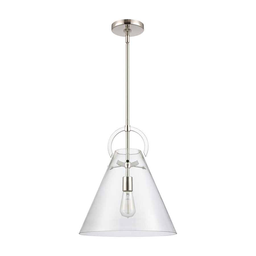 Gabby 14' 1 Light Pendant in Polished Nickel