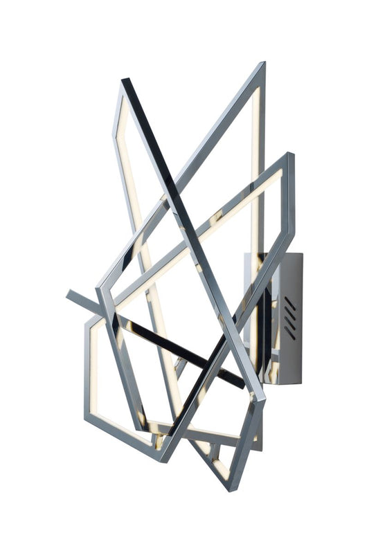 Trapezoid 26.5" Single Light Wall Sconce in Polished Chrome