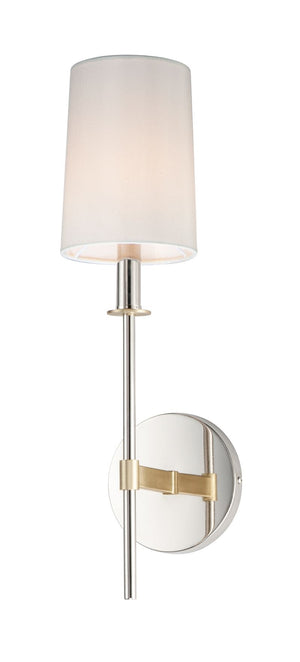 Uptown 19.5' Single Light Wall Sconce in Polished Nickel and Satin Brass