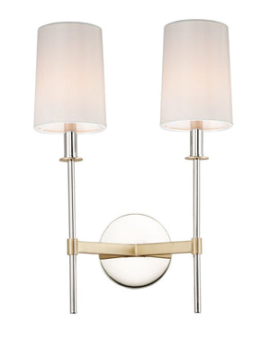 Uptown 19.5' 2 Light Wall Sconce in Polished Nickel and Satin Brass