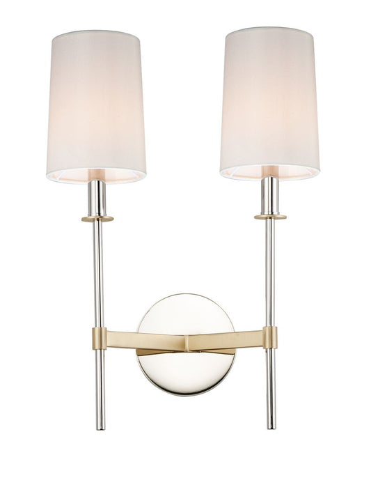 Uptown 19.5" 2 Light Wall Sconce in Polished Nickel and Satin Brass