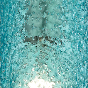 Ice Fragments 5' 1 Light Mini Pendant in Aqua Glass & Satin Nickel