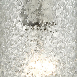 Ice Fragments 5' 1 Light Mini Pendant in Clear Glass & Satin Nickel
