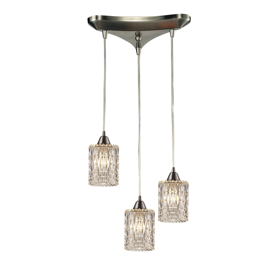 Kersey 10' 3 Light Mini Pendant in Satin Nickel (10343)