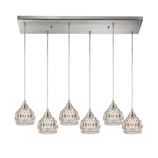 Kersey 30" 6 Light Mini Pendant in Satin Nickel (10342)