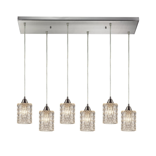 Kersey 30" 6 Light Mini Pendant in Satin Nickel (10343)