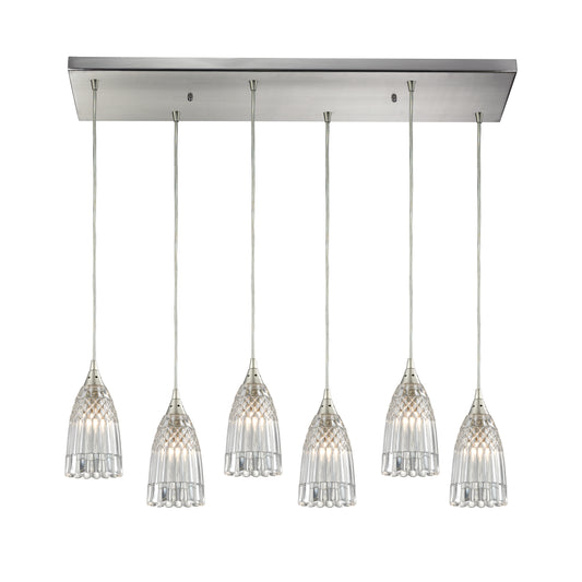 Kersey 30" 6 Light Mini Pendant in Satin Nickel (10458)