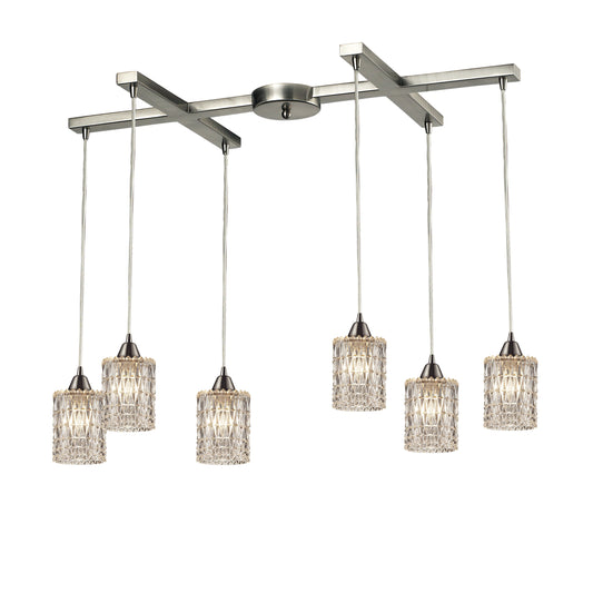 Kersey 33" 6 Light Mini Pendant in Satin Nickel (10343)