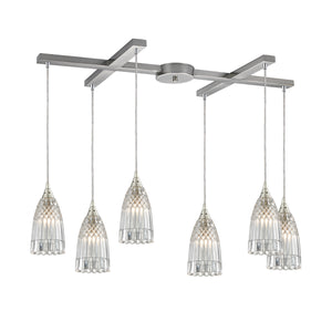 Kersey 33' 6 Light Mini Pendant in Satin Nickel (10458)