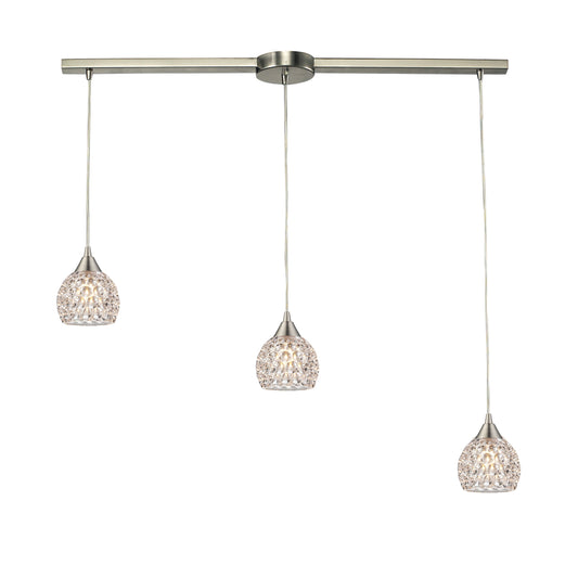 Kersey 36" 3 Light Mini Pendant in Satin Nickel (10341)