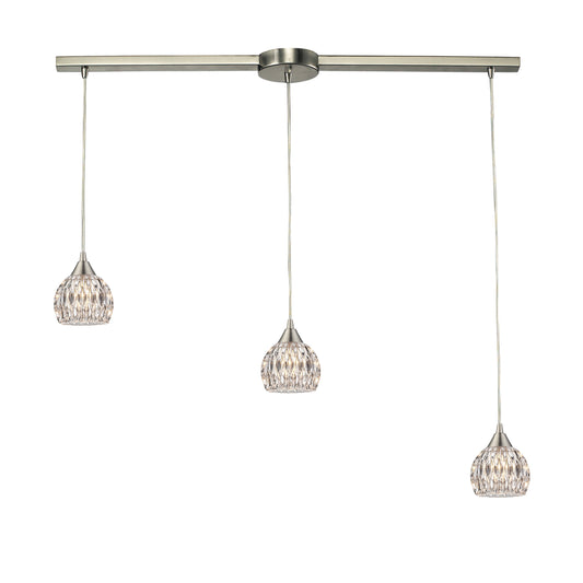 Kersey 36" 3 Light Mini Pendant in Satin Nickel (10342)