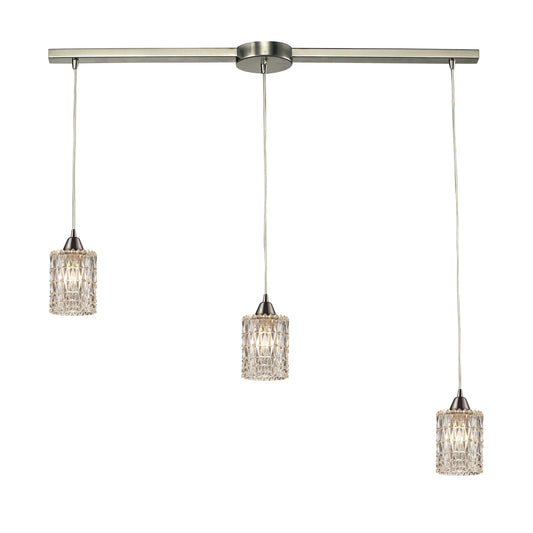 Kersey 36" 3 Light Mini Pendant in Satin Nickel (10343)