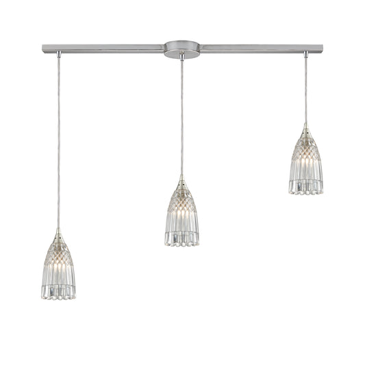 Kersey 36" 3 Light Mini Pendant in Satin Nickel (10458)