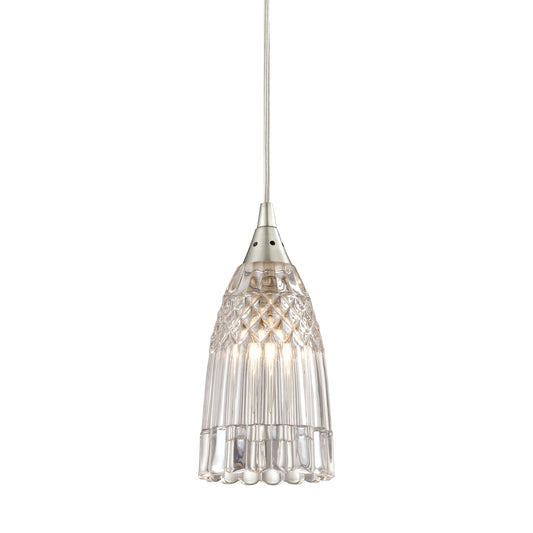 Kersey 4" 1 Light Mini Pendant in Satin Nickel (10458)