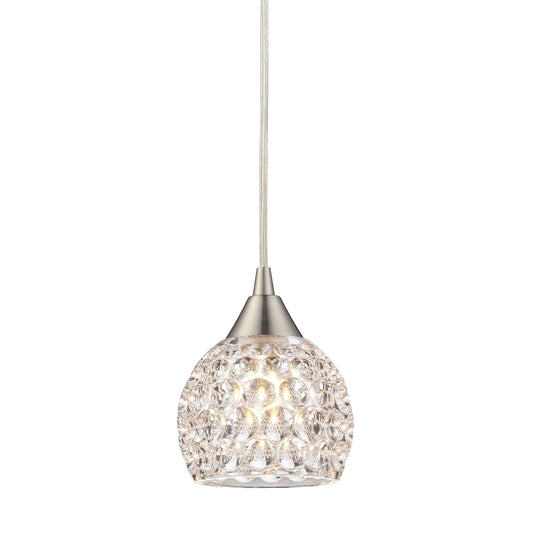 Kersey 5" 1 Light Mini Pendant in Satin Nickel (10341)