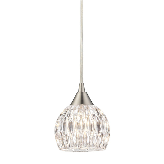 Kersey 5" 1 Light Mini Pendant in Satin Nickel (10342)