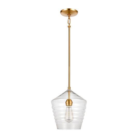 Konis 10" 1 Light Mini Pendant in Satin Brass