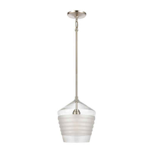 Konis 10" 1 Light Mini Pendant in Satin Nickel