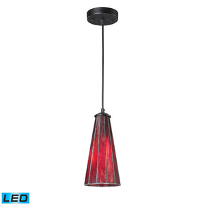 Lumino 5' 1 Light LED Mini Pendant in Inferno Red