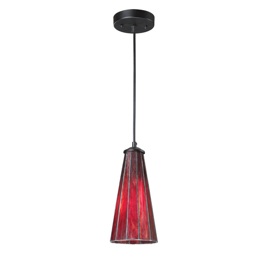 Lumino 5" 1 Light Mini Pendant in Inferno Red